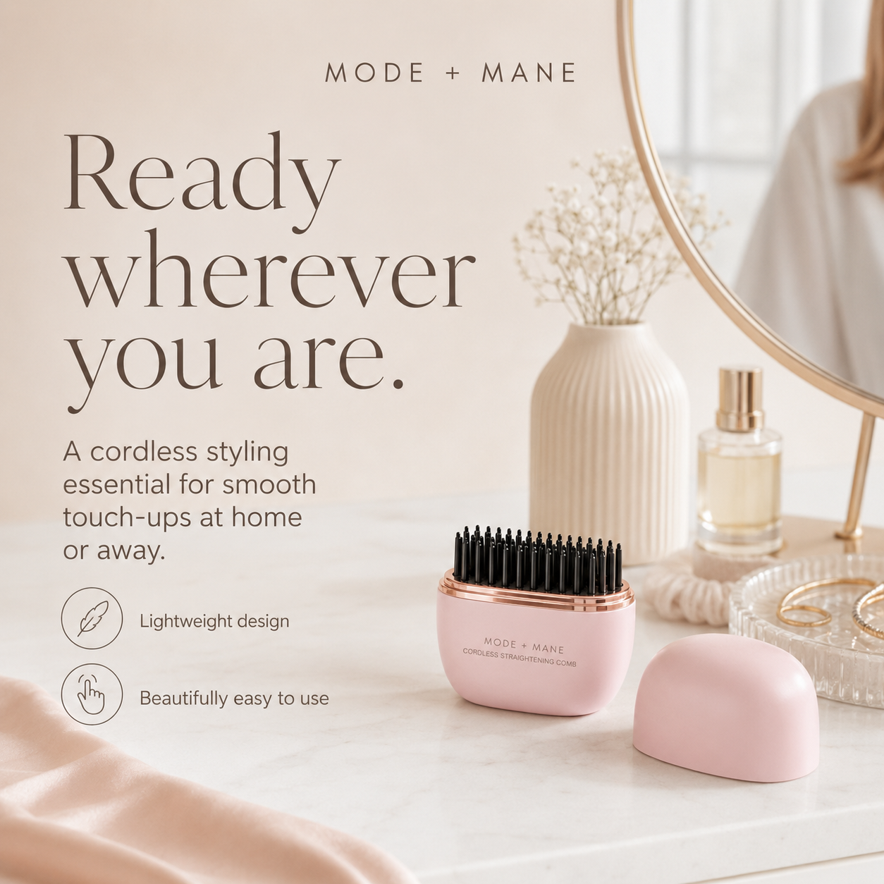 GoGloss Mini™ Cordless Hair Straightener Comb