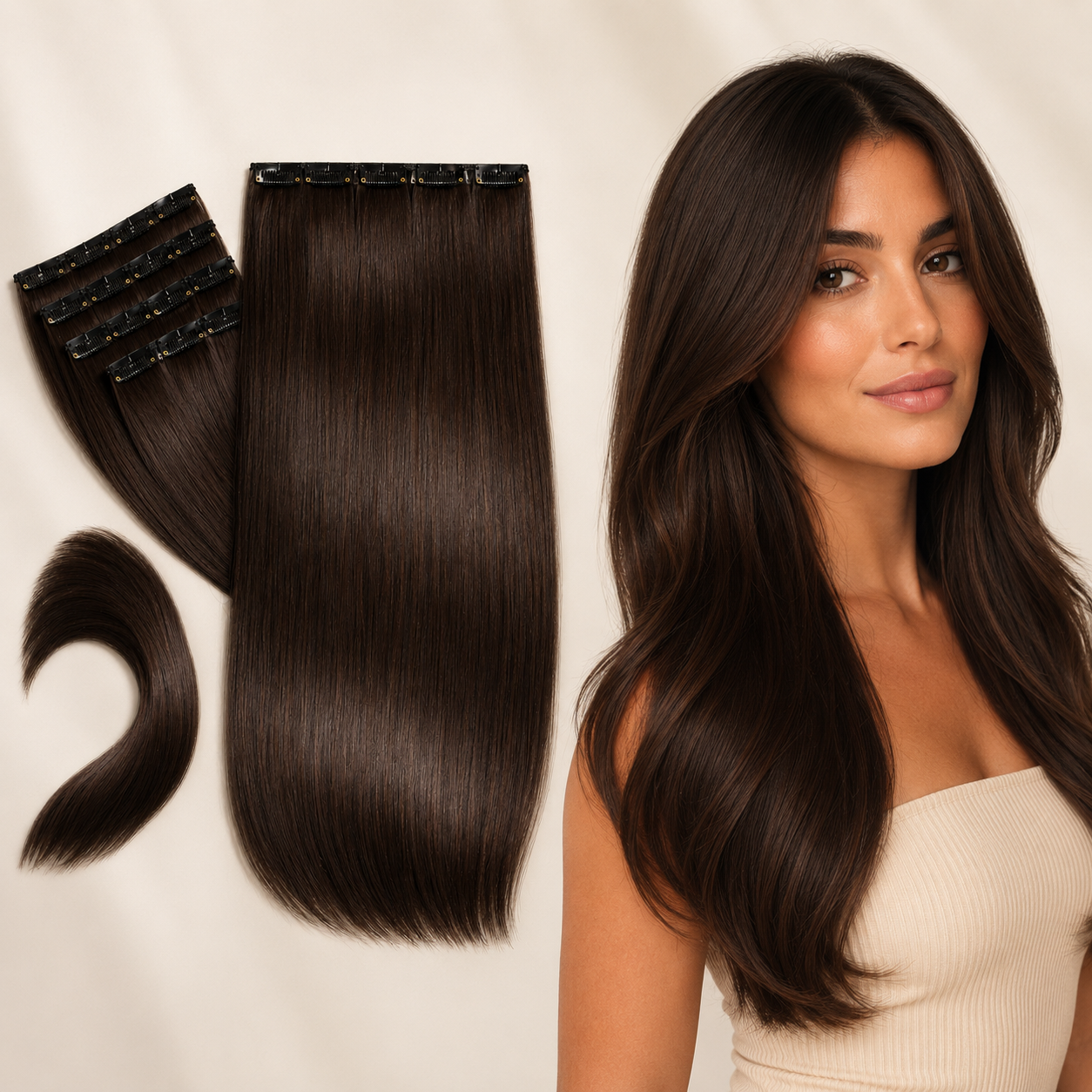 The Volume Edit™ 8-Piece Remy Human Hair Clip-In Extensions