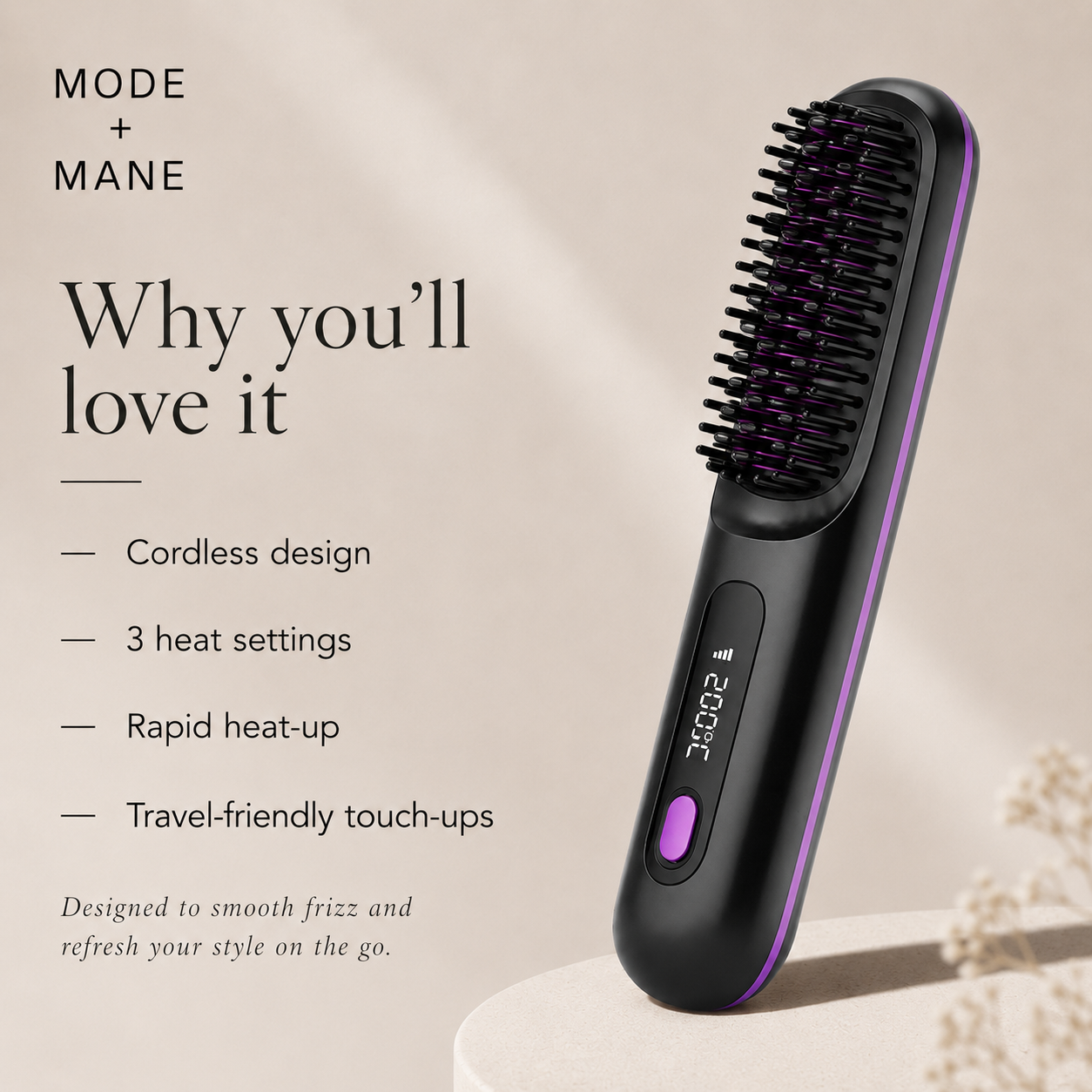 The GoGloss Pro™ Portable Straightener Brush
