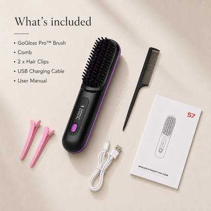 The GoGloss Pro™ Portable Straightener Brush