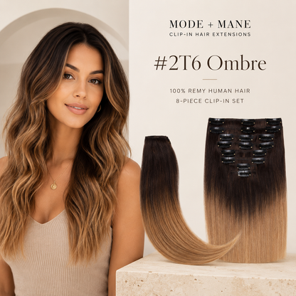 The Volume Edit™ 8-Piece Remy Human Hair Clip-In Extensions