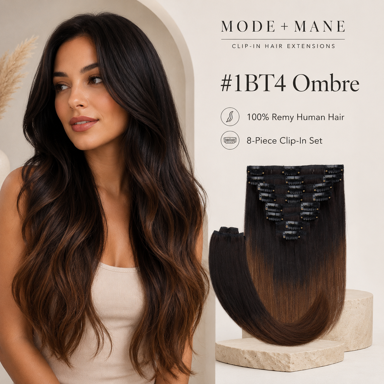 The Volume Edit™ 8-Piece Remy Human Hair Clip-In Extensions