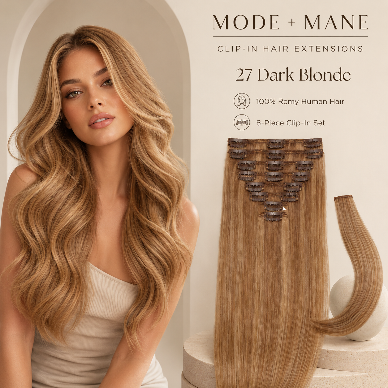 The Volume Edit™ 8-Piece Remy Human Hair Clip-In Extensions