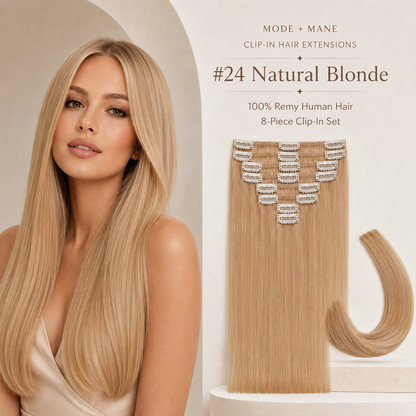 The Volume Edit™ 8-Piece Remy Human Hair Clip-In Extensions