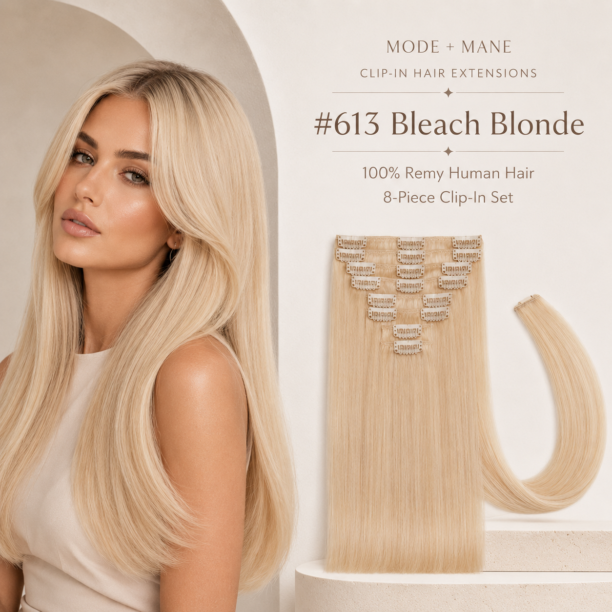 The Volume Edit™ 8-Piece Remy Human Hair Clip-In Extensions