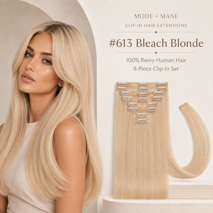 The Volume Edit™ 8-Piece Remy Human Hair Clip-In Extensions