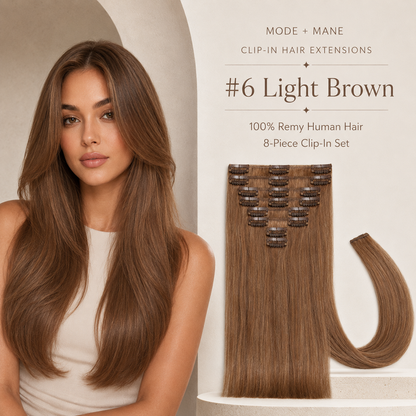 The Volume Edit™ 8-Piece Remy Human Hair Clip-In Extensions