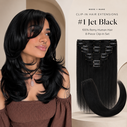 The Volume Edit™ 8-Piece Remy Human Hair Clip-In Extensions