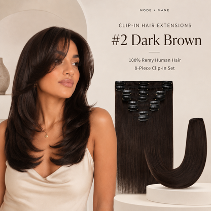 The Volume Edit™ 8-Piece Remy Human Hair Clip-In Extensions