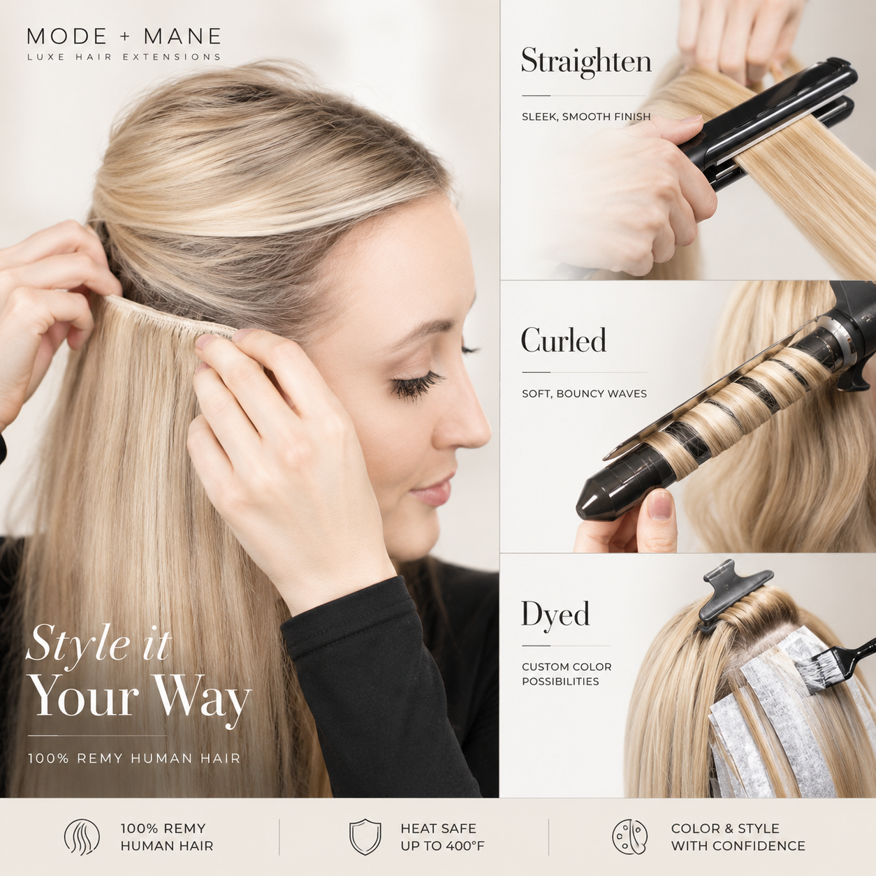 The Volume Edit™ 8-Piece Remy Human Hair Clip-In Extensions