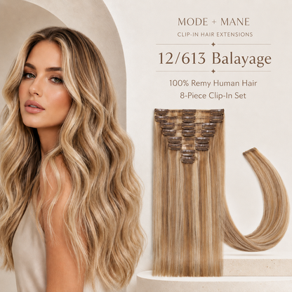 The Volume Edit™ 8-Piece Remy Human Hair Clip-In Extensions