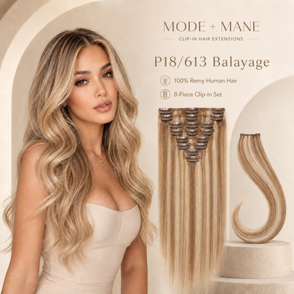 The Volume Edit™ 8-Piece Remy Human Hair Clip-In Extensions