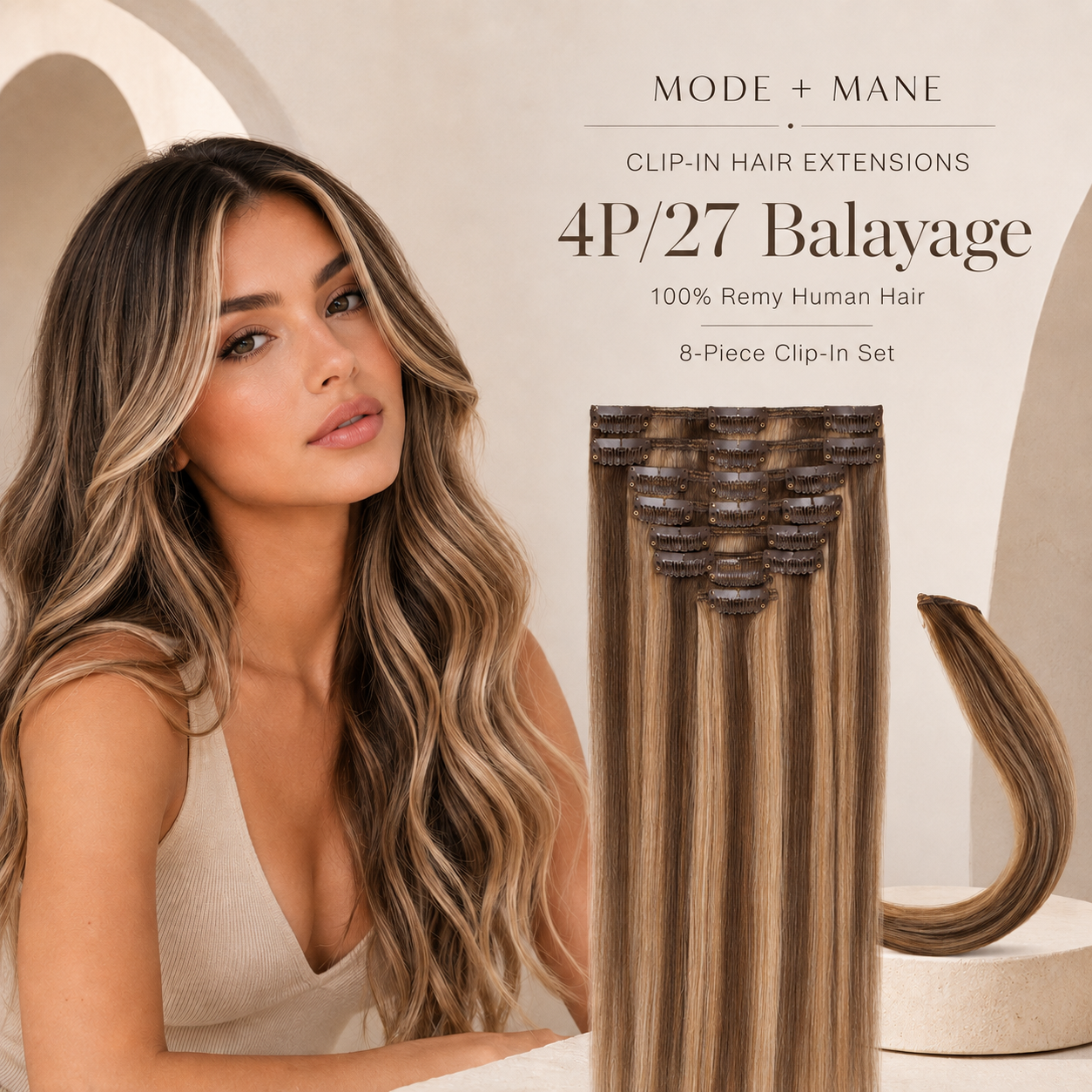 The Volume Edit™ 8-Piece Remy Human Hair Clip-In Extensions