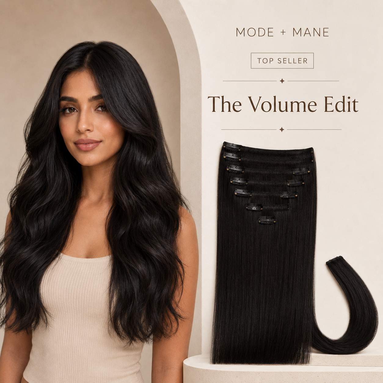 The Volume Edit™ 8-Piece Remy Human Hair Clip-In Extensions